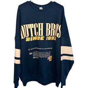 Dutch Bros Navy w/Gold Oversized Crewneck Sweatshirt XS+LARGE+XL+XXL